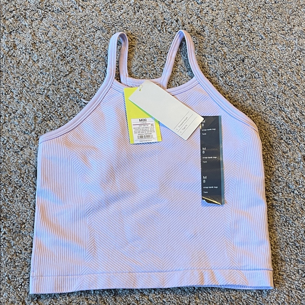 All in Motion Lavender Ribbed Crop Tank